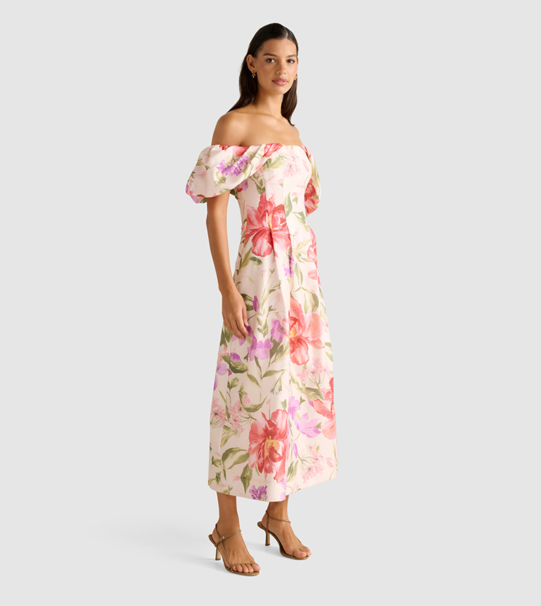 JANIE Off Shoulder Midi Dress