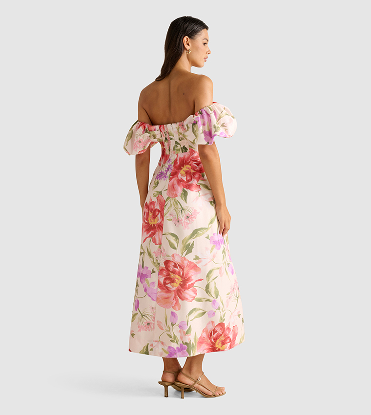 JANIE Off Shoulder Midi Dress