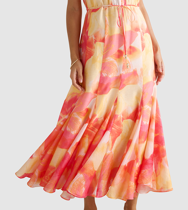CASEY Halterneck Godet Midi Dress