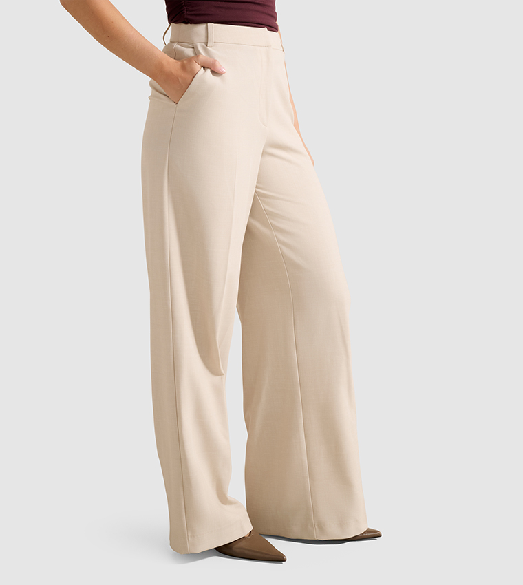 LULU Solid Wide Leg Trousers
