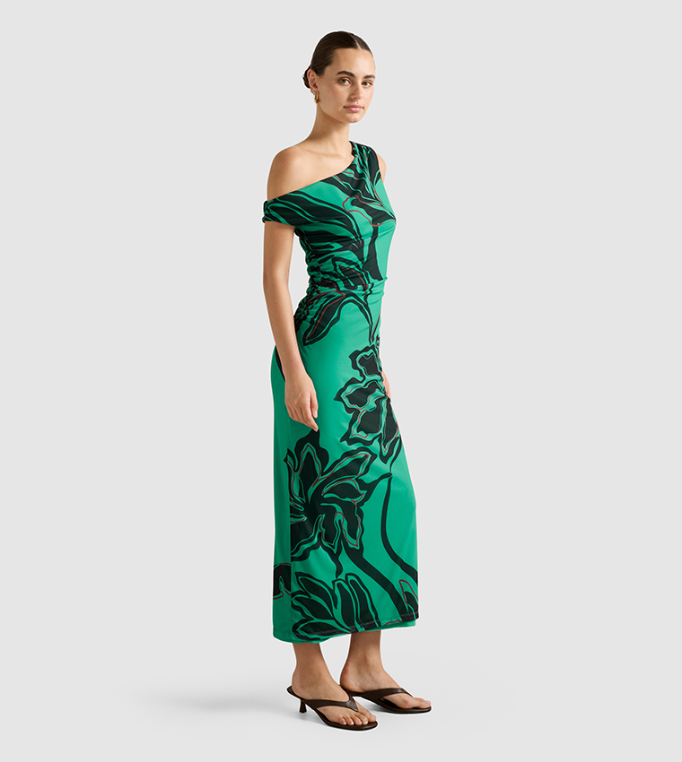 GISELLA Printed Tipped Mesh Midi Dress