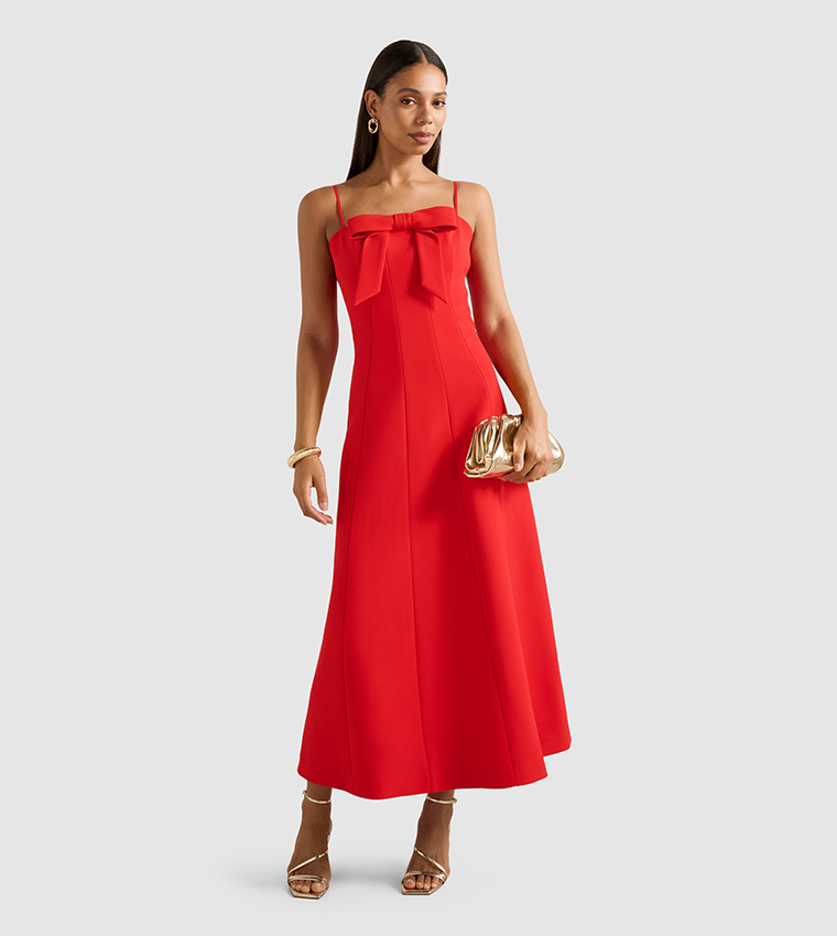 HARLOW Bow Detail Midi Dress