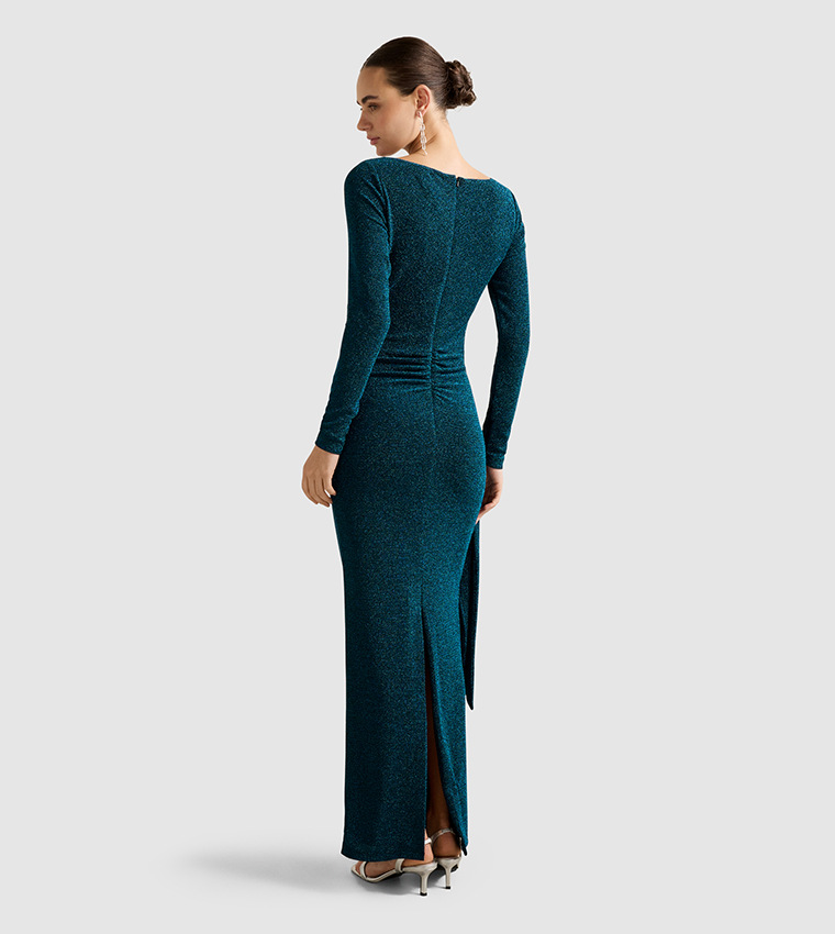 EDEN Long Sleeves Glitter Maxi Dress