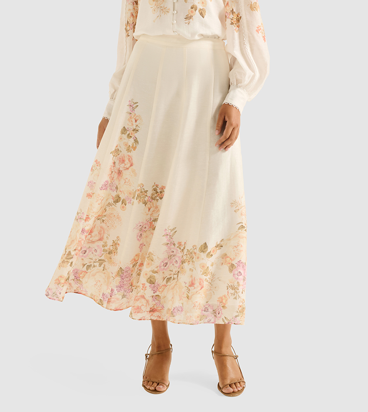LAILANI Floral Printed Midi Skirt