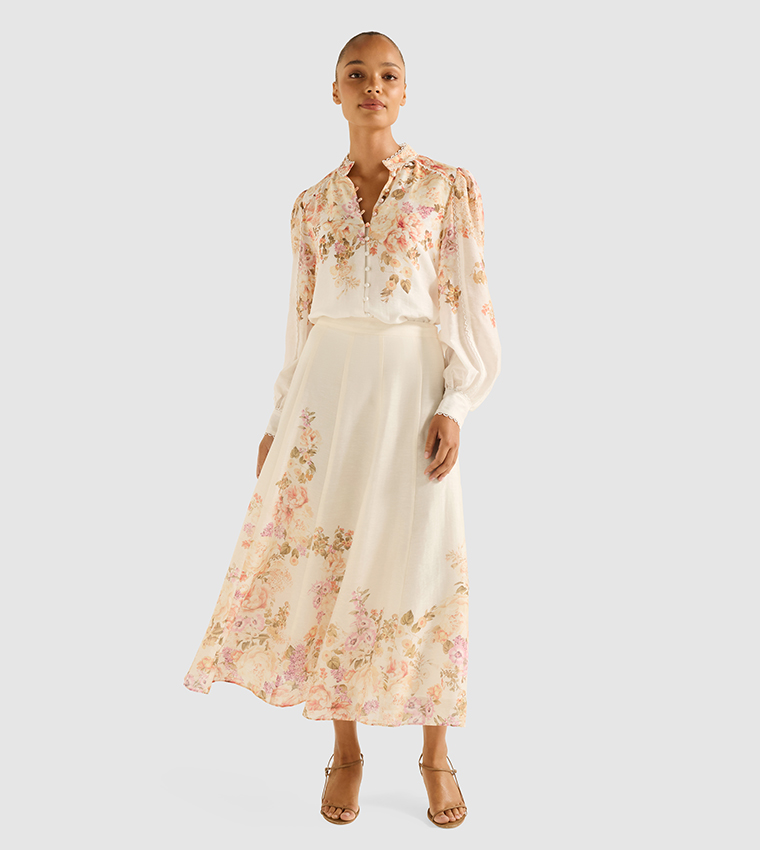 LAILANI Floral Printed Midi Skirt