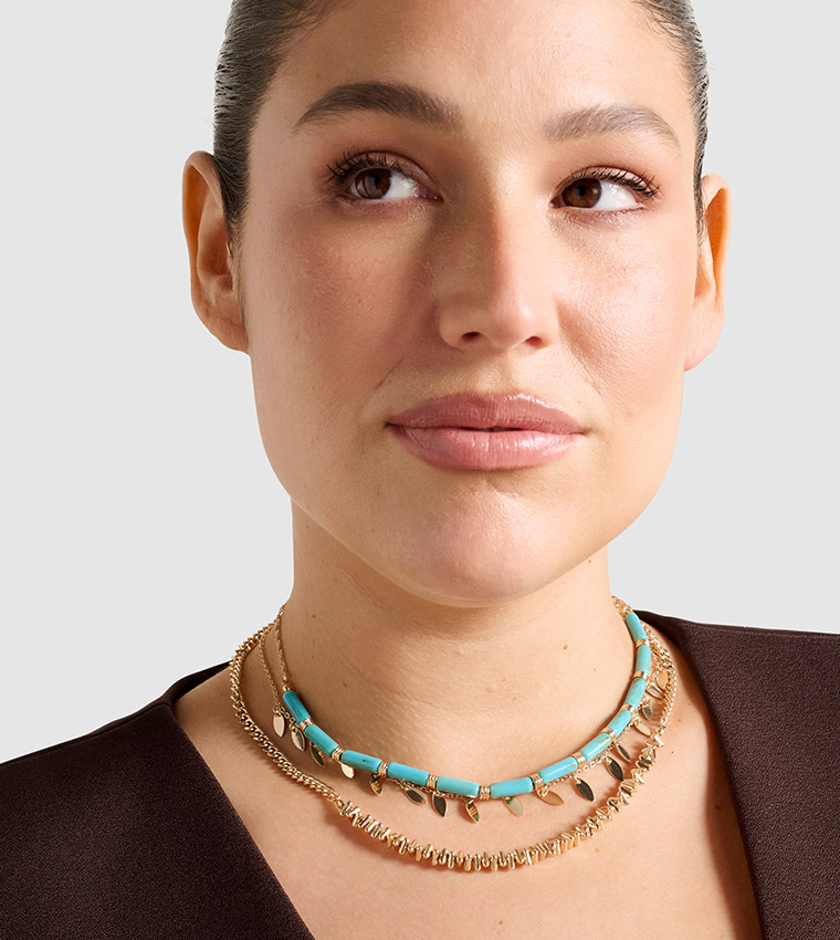 SIGNATURE PALMER Stone Detail Layered Necklace