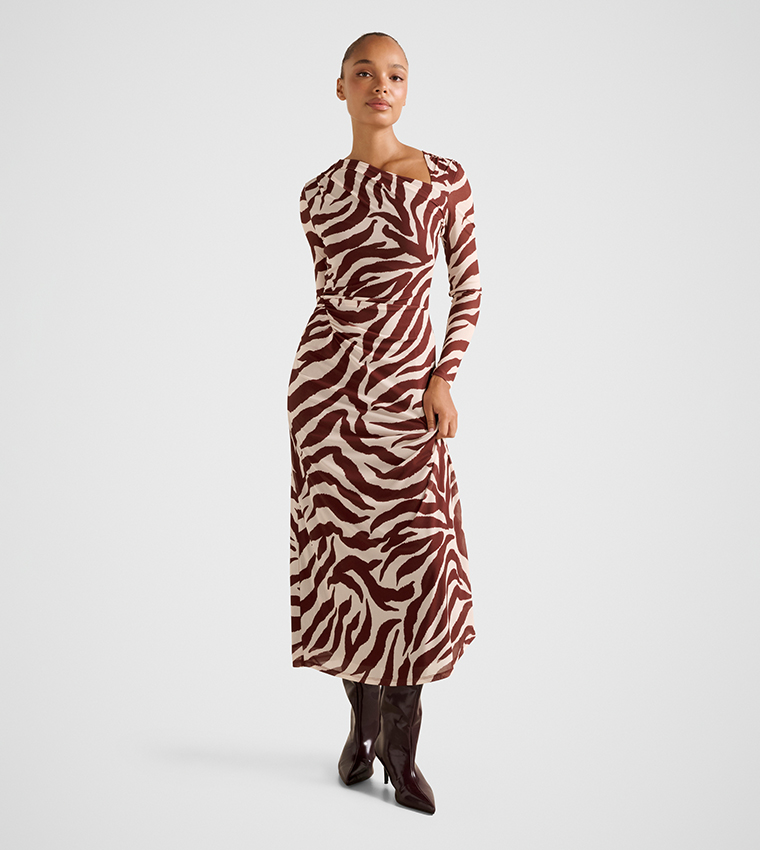 FREYA Ruched Jersey Midi Dress