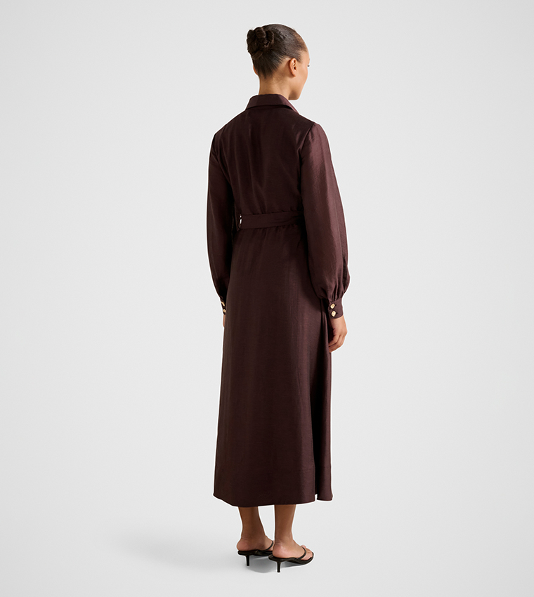 EVELYN Seam Detail Midi Dress