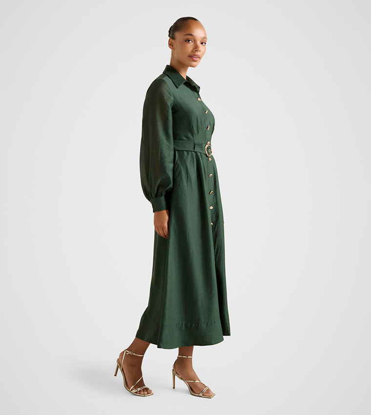 EVELYN Seam Detail Midi Dress
