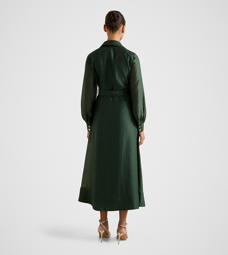 EVELYN Seam Detail Midi Dress