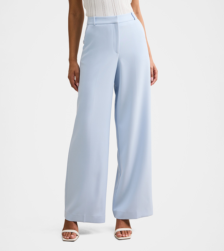 بنطلون أوكلين واسع بخصر عالي 