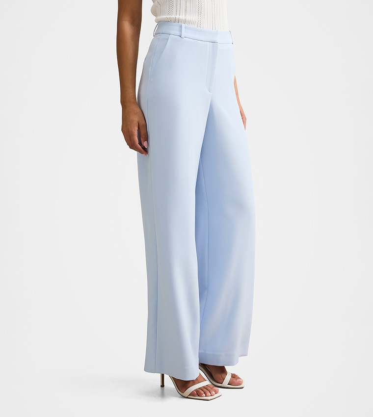 بنطلون أوكلين واسع بخصر عالي 