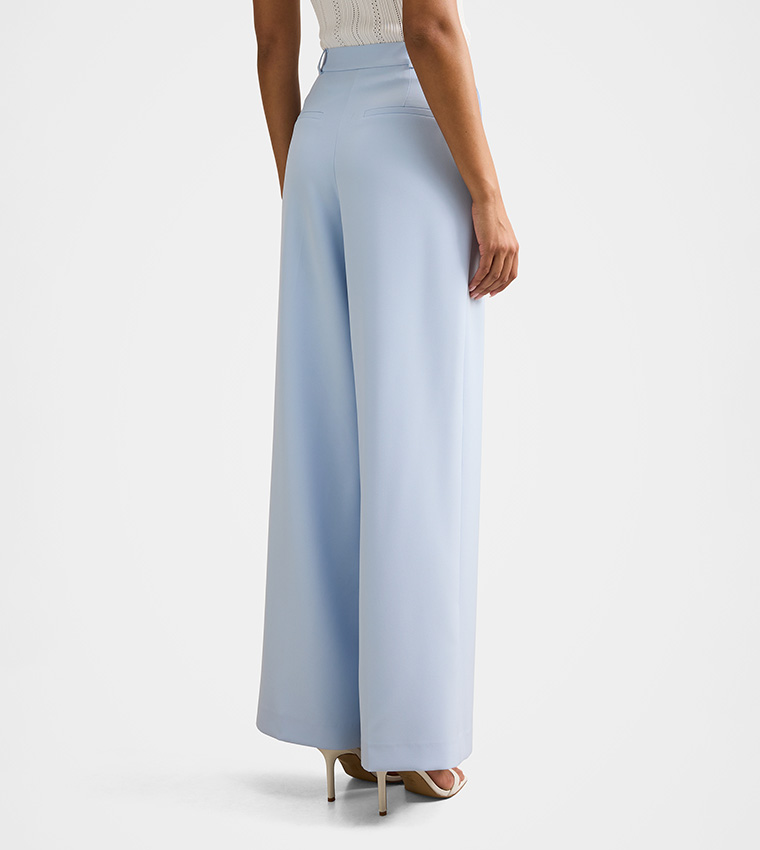 بنطلون أوكلين واسع بخصر عالي 