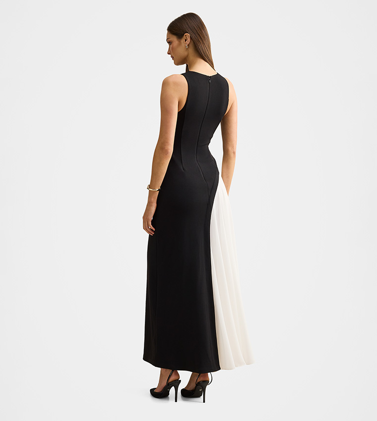 CANDACE Sleeveless Contrast Maxi Dress