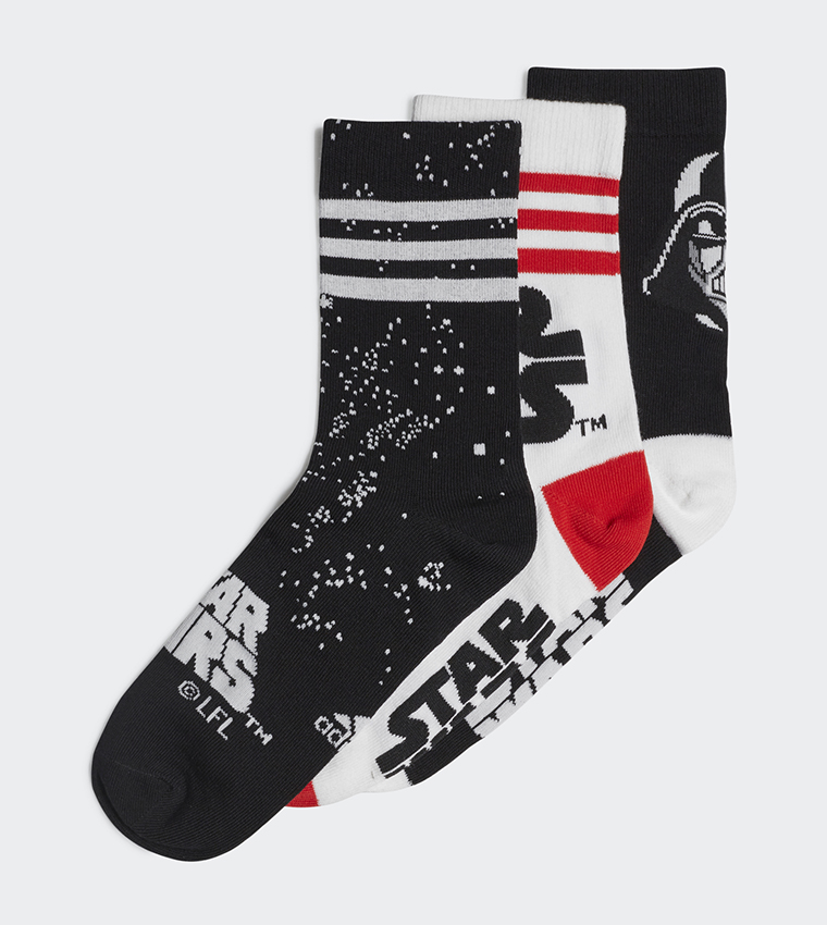 Star Wars Crew Socks 3 Pairs-Black/White/Vivred