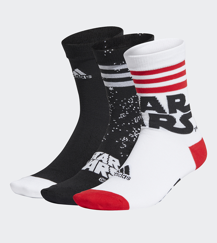 Star Wars Crew Socks 3 Pairs-Black/White/Vivred