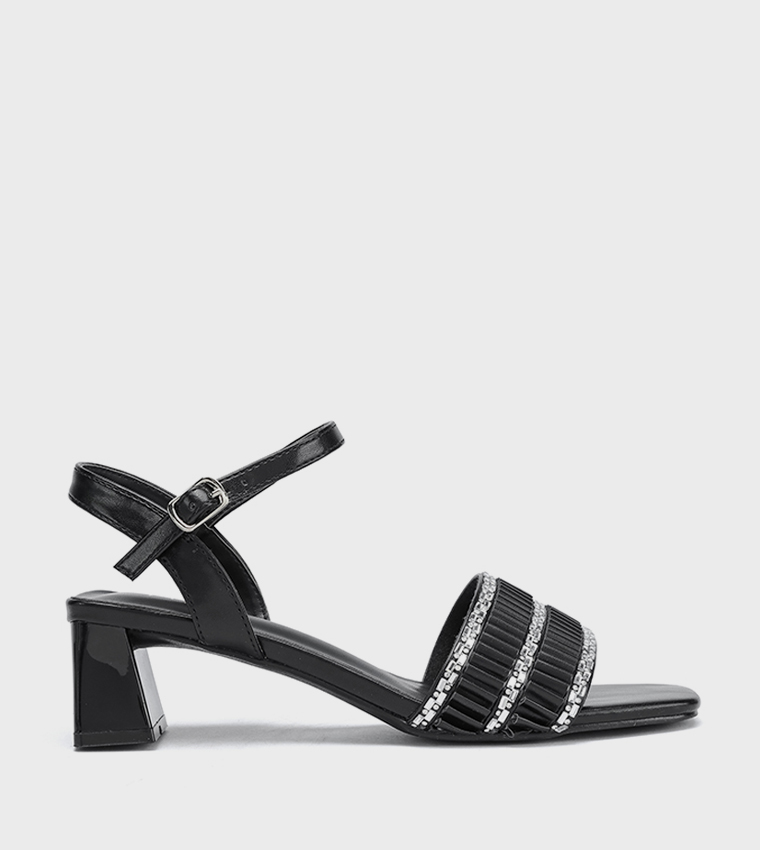 Embellished Open Toe Heel Sandals