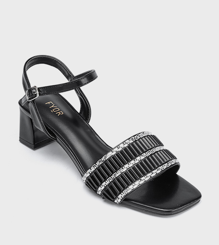 Embellished Open Toe Heel Sandals