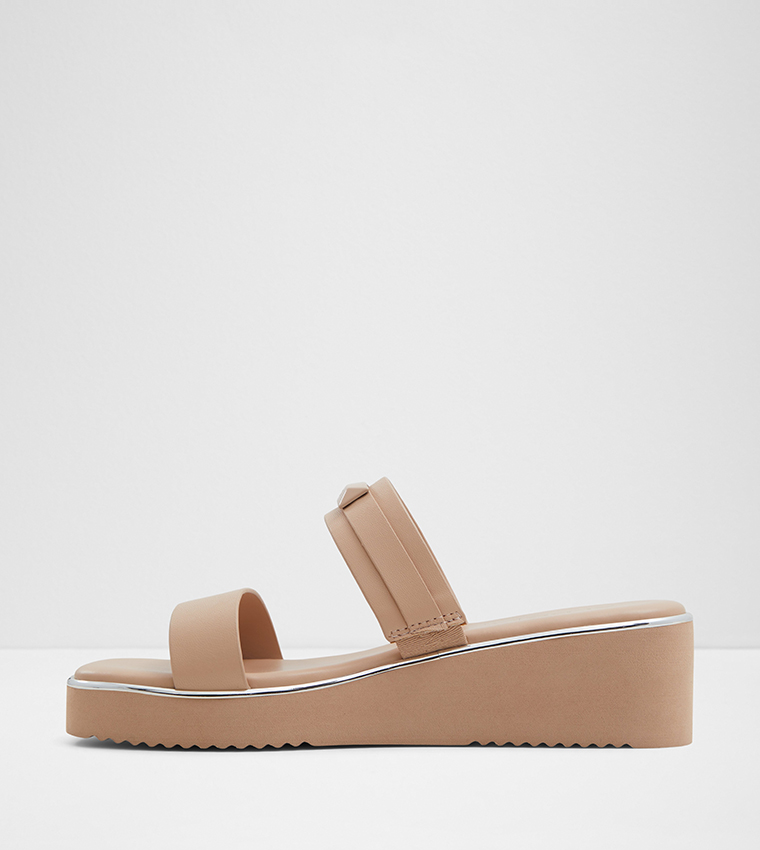 Buy Aldo FOURTH Textured Open Toe Wedge Sandals In Beige 6thStreet Saudi Arabia