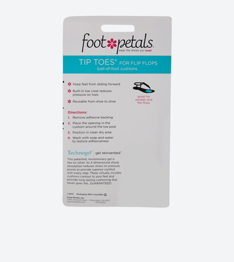 Tip Tops Ball Of Foot Cushions For Flip Flops - Clear