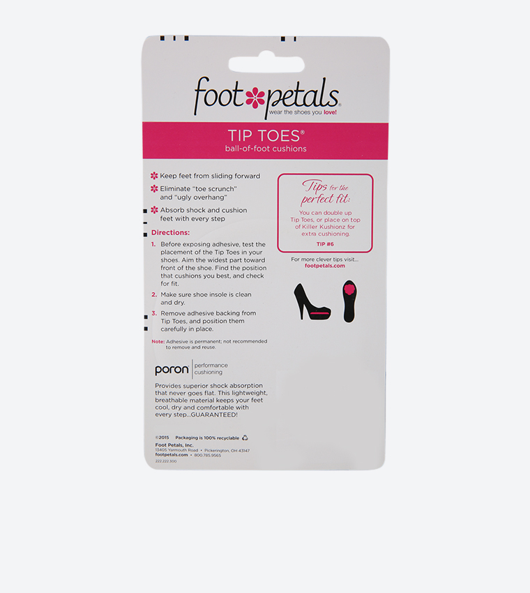 Tip Toes Ball Of Foot Cushions - Black