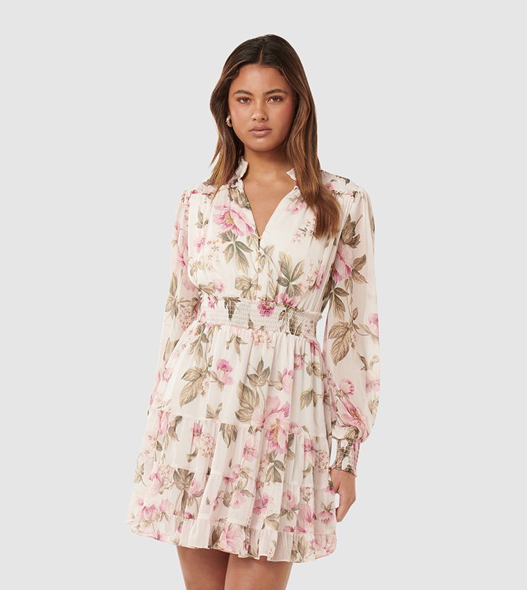 Buy Forever New ADLEY Floral Patterned Long Sleeves Mini Dress In Multiple Colors 6thStreet Oman