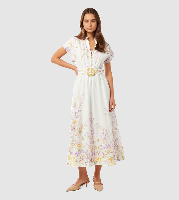 MOLLIE Printed Midi Dress