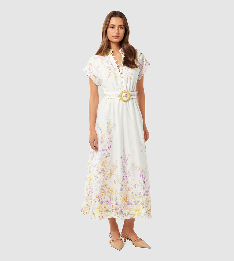 MOLLIE Printed Midi Dress