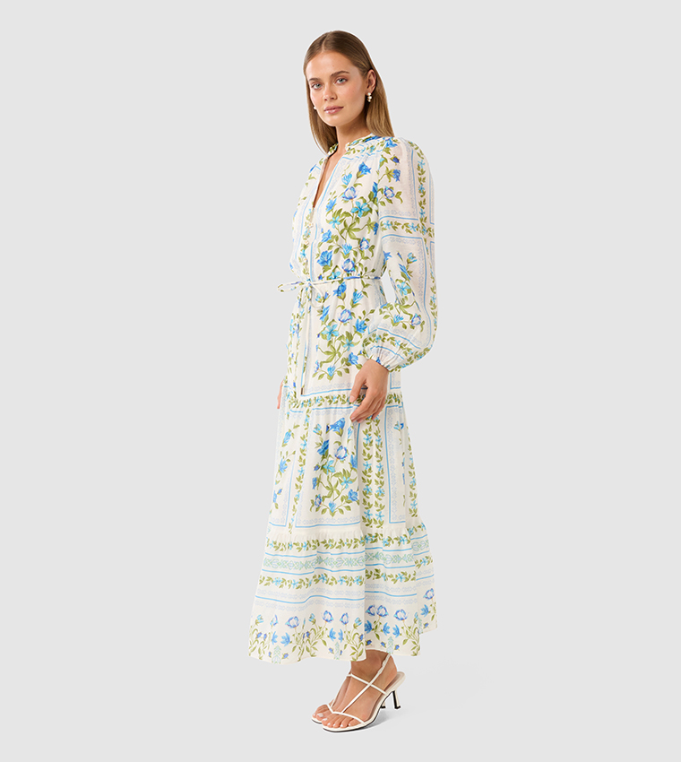 TARA Printed Long Sleeves Midi Dress