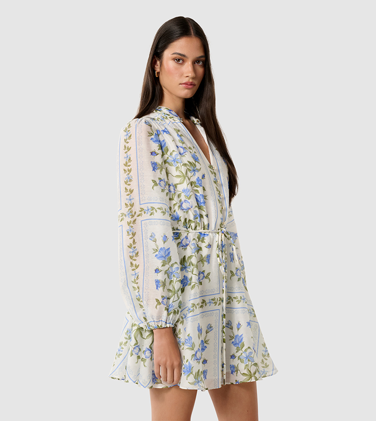 TAMILA Printed Skater Mini Dress