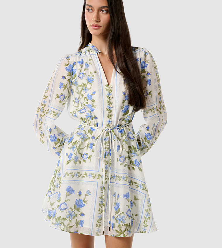 TAMILA Printed Skater Mini Dress