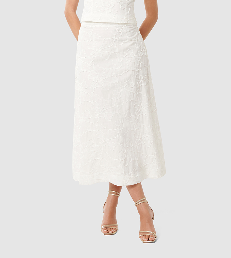 SLOANE Embroidered Midaxi Skirt