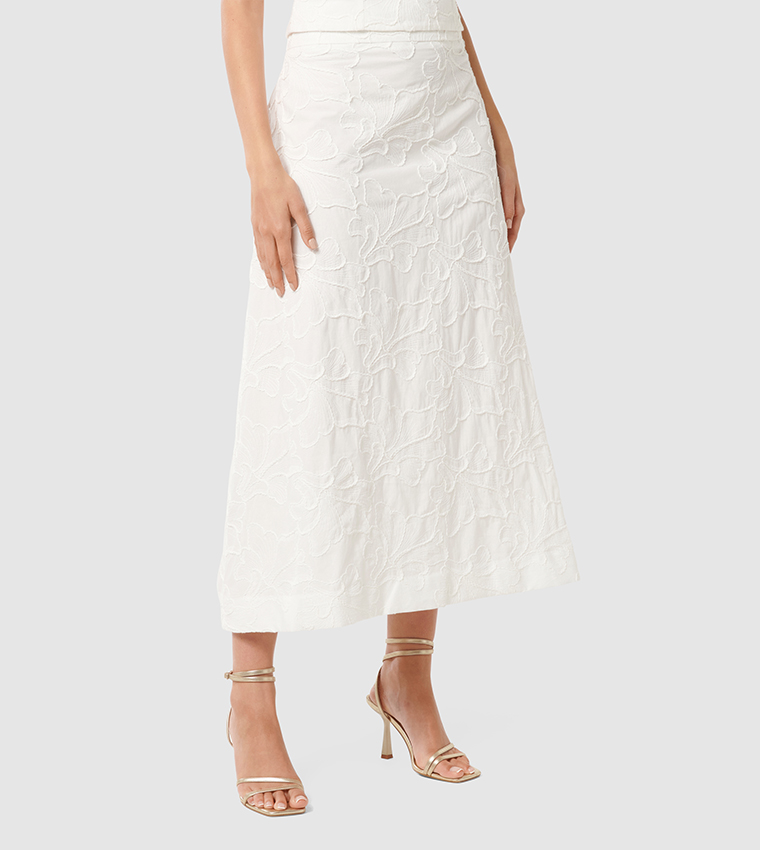 SLOANE Embroidered Midaxi Skirt