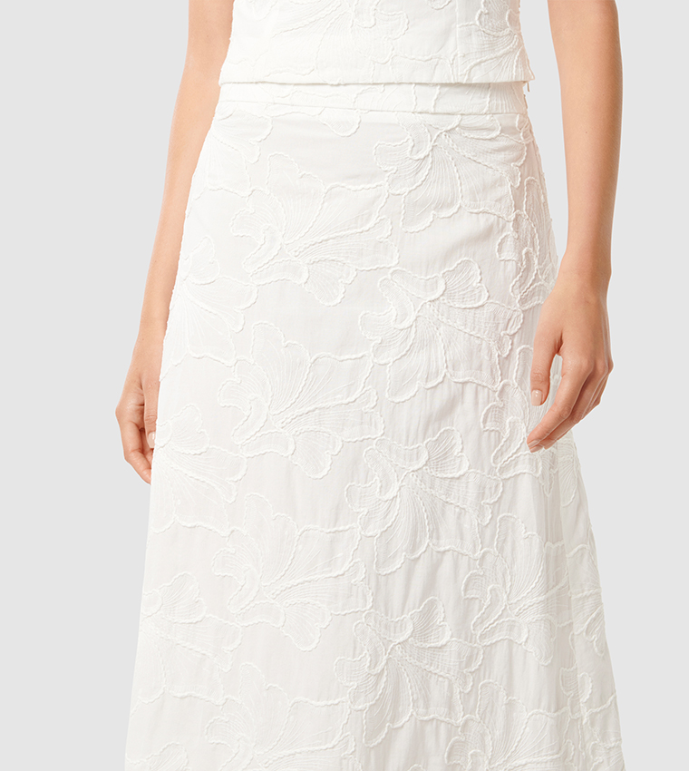 SLOANE Embroidered Midaxi Skirt