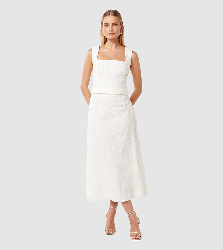 SLOANE Embroidered Midaxi Skirt