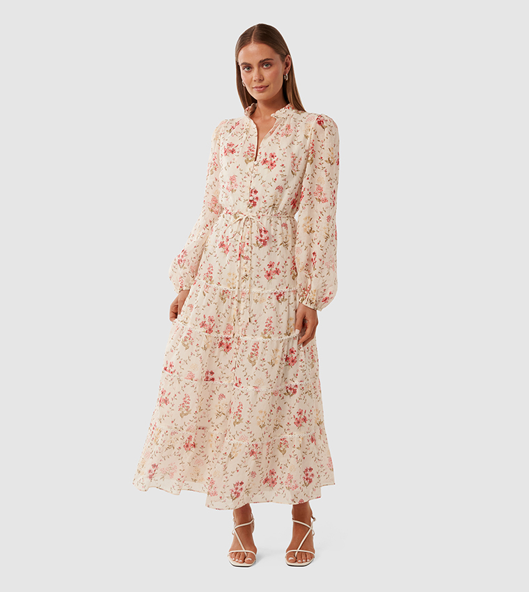 JESSIE Printed Button Down Midi Dress