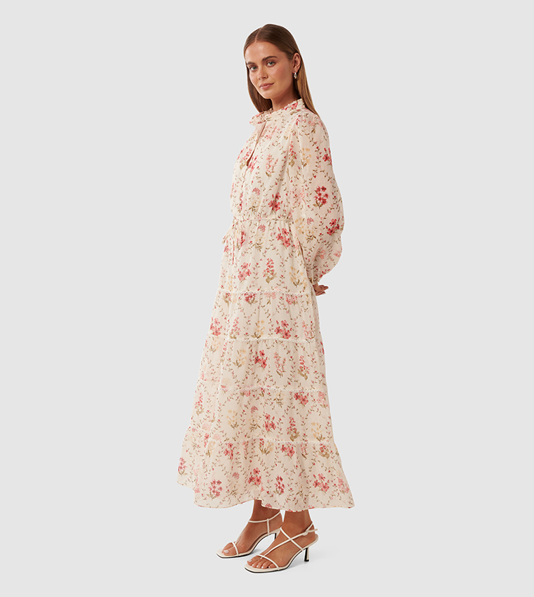 JESSIE Printed Button Down Midi Dress
