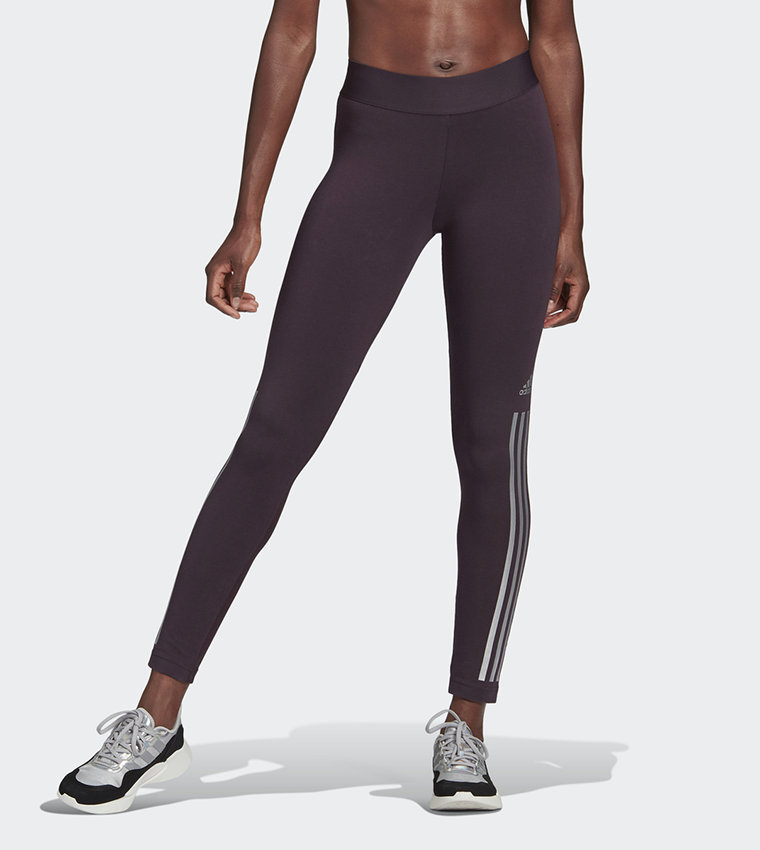 Buy Adidas Striped Detail Active Leggings In Purple