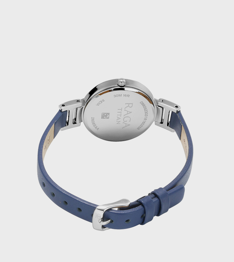 RAGA VIVA White Dial Leather Strap Watch
