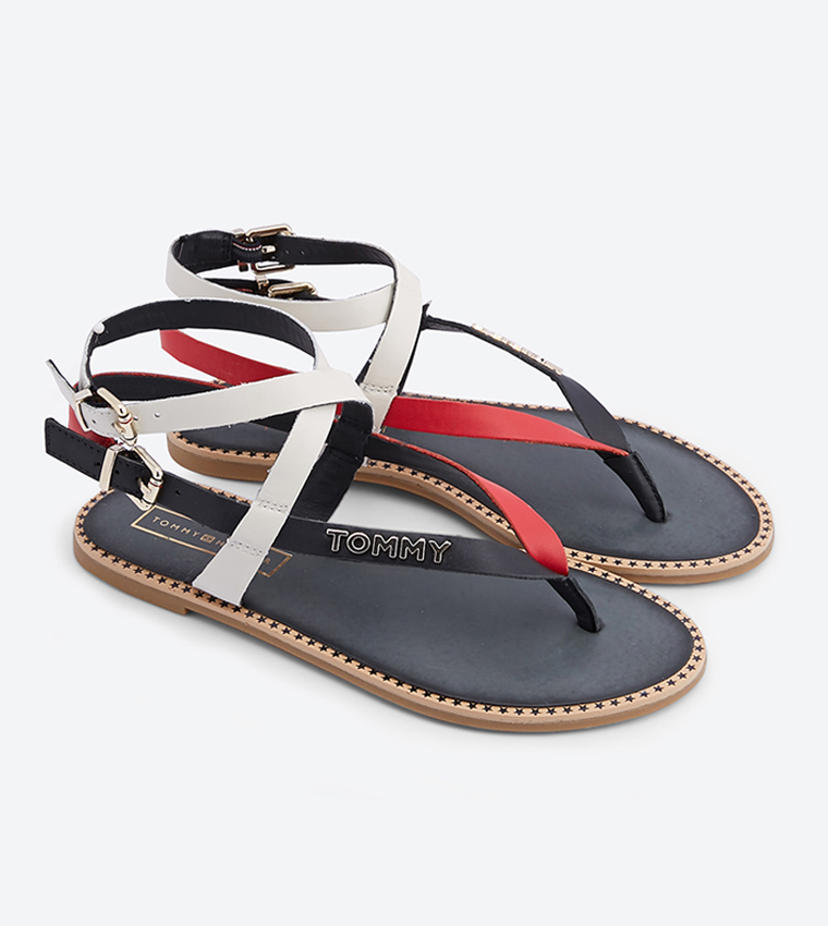 Tommy hilfiger iconic strappy deals flat sandal