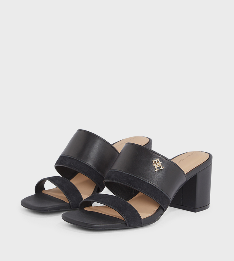 Leather Block Heel Sandals