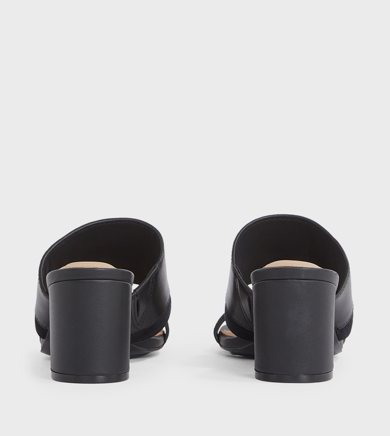 Leather Block Heel Sandals