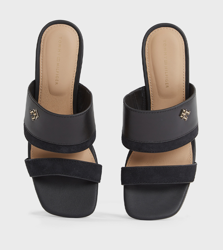 Leather Block Heel Sandals