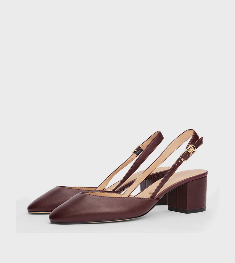 Slingback Block Heel Pumps