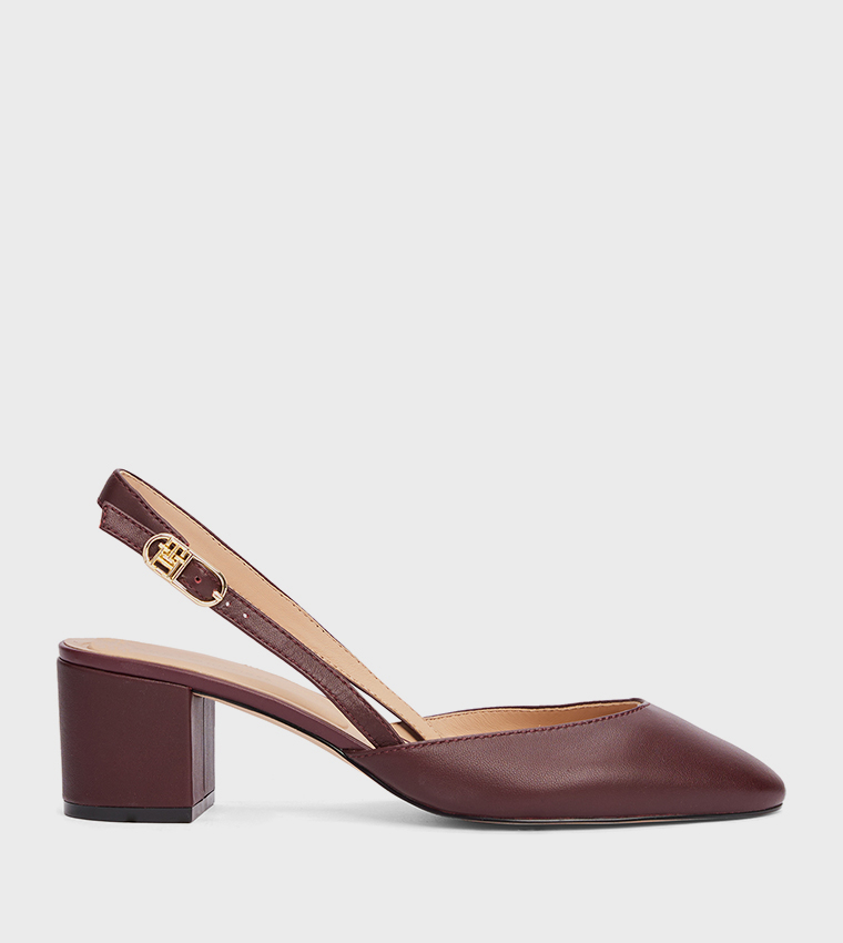 Slingback Block Heel Pumps