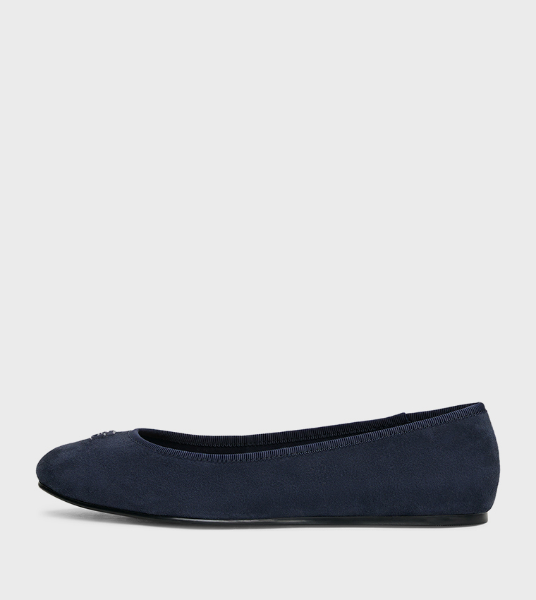 Logo Detail Leather Ballerinas