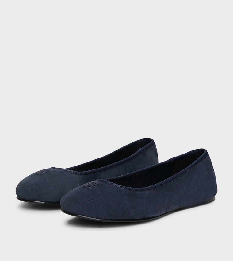 Logo Detail Leather Ballerinas