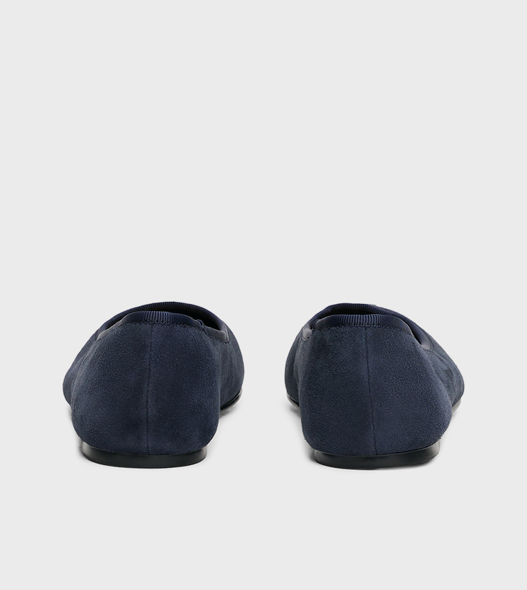 Logo Detail Leather Ballerinas