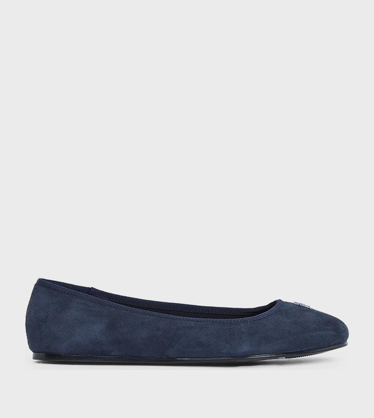 Logo Detail Leather Ballerinas