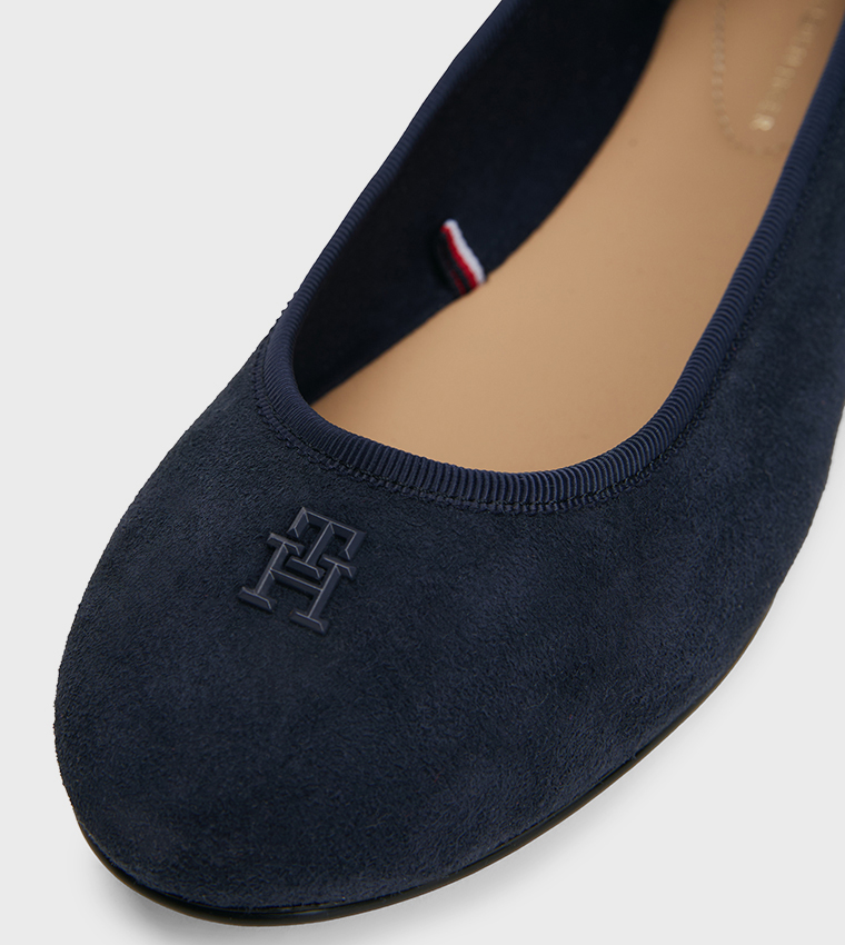 Logo Detail Leather Ballerinas